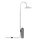 Lampadaire en marbre gris et acier inoxydable arum - ferm living