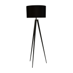Lampadaire avec tr�pied en m�tal noir et abat jour en tissu noir 50x157cm tripod - zuiver