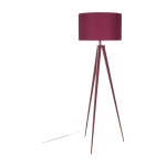 Lampadaire avec tr�pied en m�tal rouge et abat jour en tissu rouge 50x157cm tripod - zuiver