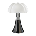 Lampe en acier inox titane 55 x 86 cm pipistrello - martinelli luce