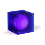 Lampe en acrylique bleu 19, 5x18x18cm lop - bang