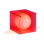 Lampe en acrylique rose 19, 5x18x18cm lop - bang