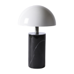 Lampe baladeuse en marbre noir et abat - jour blanc 15x27cm adei - baccaris
