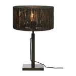 Lampe � poser en bambou noir avec abat - jour noir 30x37 cm iguazu - good & mojo