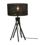 Lampe � poser en bambou noir avec abat - jour en rotin noir 30x45 cm iguazu - good & mojo