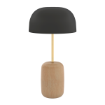 Lampe � poser en bois et abat - jour gris ardoise 23 x 44, 2 cm nina - hart�