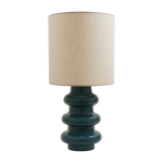 Lampe en c�ramique bleu et abat - jour en chanvre luzia - the cool republic