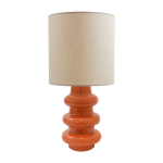 Lampe en c�ramique orange et abat - jour en chanvre luzia - the cool republic