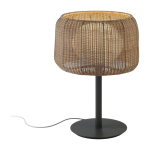 Lampe d'ext�rieur dimmable en aluminium graphite et abat - jour marron rotin 50x70cm fora - bover
