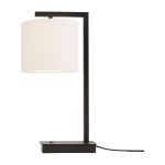 Lampe � poser fer / noir boston h. 44cm / abat - jour 18x15cm blanc - it's about romi