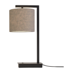 Lampe � poser fer / noir boston h. 44cm / abat - jour 18x15cm d. lin - it's about romi