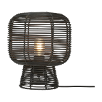 Lampe � poser en rotin noir avec abat - jour noir 30x27 cm tanami - good & mojo