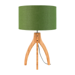 Lampe de table en bambou abat - jour en lin vert for�t 36x54cm annapurna - good & mojo
