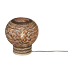 Lampe de table en bambou naturel et marron 25x27cm barbados - good & mojo
