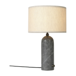 Lampe de table beige base grise marbre 49 cm gravity - gubi