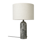 Lampe de table beige base grise marbre 65 cm gravity - gubi