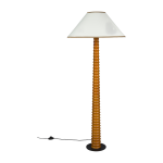 Lampe de table en ch�ne et abat - jour en tissu cr�me 60x145cm horace - dutchbone