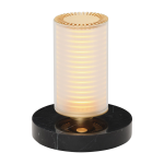 Lampe de table dor� et socle en marbre noir frechin - dcw editions