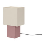 Lampe de table en h�tre massif rose et abat jour en coton 23x39cm zam - noo. ma