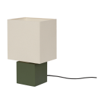 Lampe de table en h�tre massif vert et abat jour en coton 23x39cm zam - noo. ma