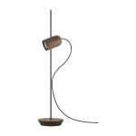 Lampe de table en noyer et d�tail noir 60cm onfa - nomon