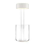 Lampe de table portable en aluminium blanc et vase en verre 12x34, 8cm ai collaboration - maytoni