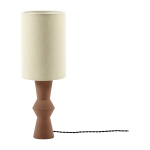 Lampe de table en terre cuite rouge brique et abat - jour beige 18x18x52cm marie - ann - serax