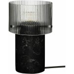 Lampe de table en verre et marbre noir revolve - h�bsch