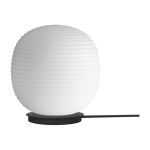 Lampe de table en verre opal blanc et base noir 30cm lantern - new works
