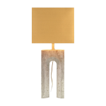 Lampe en travertin gris vernis satin� et abat - jour dor� 30x20x65, 5cm reso one - versmissen