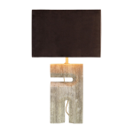 Lampe en travertin gris vernis satin� et abat - jour marron 44x20, 5x73, 5cm reso two - versmissen