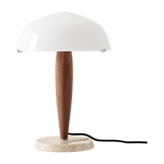 Lampe verre opale en noyer huil� marbre herman shy3 - &tradition