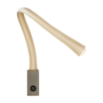 Liseuse en cuir ivoire et bronze avec interrupteur 60 cm flexiled - contardi