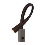 Liseuse en cuir marron fonc� et bronze avec interrupteur 60 cm flexiled - contardi