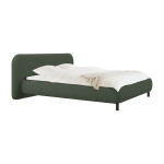 Lit coffre sur pieds en tissu boucl� vert thym 140x200cm mumo - noo. ma