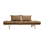 Lit de jour en bois clair et matelas mocca pace - karup design
