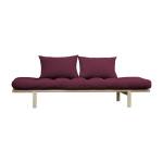 Lit de jour en bois naturel et coton violet pace - karup design
