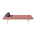 Lit de jour en pin clair et velours c�tel� rose sorbet next daybed - karup design