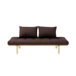Lit de jour en pin massif avec matelas marron 75x200cm pace - karup design