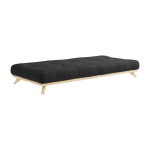 Lit en pin clair et matelas noir 90cm senza comfort - karup design