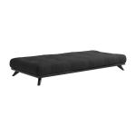 Lit en pin noir et matelas noir 90cm senza double latex - karup design