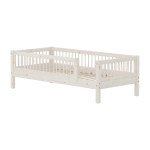Lit simple avec barri�re en pin solide et contreplaqu� de bouleau cr�me 90x200cm classic - flexa