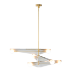 Lustre � 3 niveaux en laiton et verre gris aube sycamore - tala
