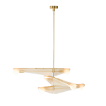 Lustre � 3 niveaux en laiton et verre rose cr�puscule sycamore - tala