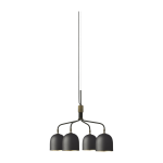 Lustre � 4 bras courts noir base noire howard chandelier - gubi