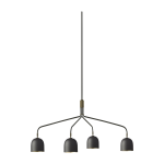 Lustre � 4 bras longs noir howard chandelier - gubi