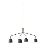 Lustre � 4 bras longs noir howard chandelier - gubi