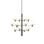 Lustre en acier chrom� et verre opaque 67x56cm gil - herstal