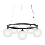 Lustre en aluminium noir et verre souffl� rime - muuto