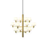 Lustre en laiton dor� et verre opaque 67x56cm gil - herstal